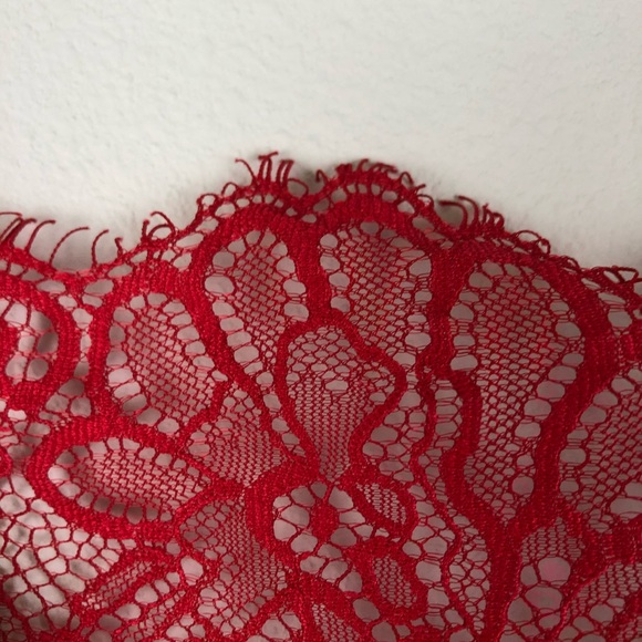 WAYF Vibrant Red Lace Cami Tank Top Blouse Small - Picture 2 of 5
